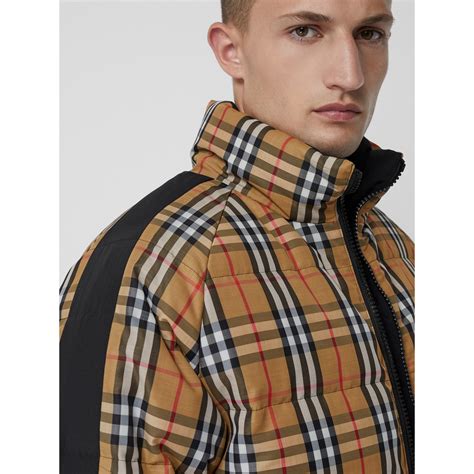 burberry reversible vintage check down filled puffer jacket